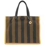 フェンディ トートバッグ ぺカン キャンバス ブラウン ハンドバッグ ミニトート 茶 黄 8BH252