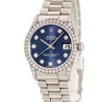 【3年保証】 ロレックス デイトジャスト 31 68159G E番 K18WG無垢 純正ダイヤ 3連 プレジデントブレス 自動巻き レディース 腕時計