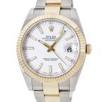 【3年保証】 ロレックス デイトジャスト 41 126333 ランダム番 K18YGxSS コンビ ホワイト オイスターブレス 自動巻き メンズ 腕時計