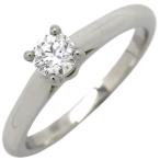 カルティエ リング 指輪 ソリテール 1895 シルバー #45(JP5) ダイヤモンド ブリリアントカット 立爪 0.18ct 5号 【中古】