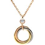 カルティエ ネックレス トリニティ マルチカラー Cartier スリーカラー18金 750 3連 1Pダイヤ