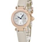 【3年保証】 カルティエ 腕時計 ミスパシャ WJ124028 クオーツ レディース K18PG無垢 純正ダイヤ シルバー 青針 アラビア