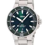 【3年保証】 オリス 腕時計 アクイス デイト 01 733 7730 4157 自動巻き メンズ グリーン 緑 逆回転防止ベゼル ダイバーズ