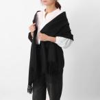 ショッピング大判 ジョンストンズ ストール/マフラー メンズ レディース WA56 大判 無地 ブラック WA000056 SA0900 JOHNSTONS