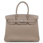 ショッピングバーキン エルメス ハンドバッグ バーキン30 トリヨンクレマンス グレー グレージュ  中古