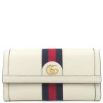 ショッピングＧＧキャンバス グッチ 長財布 GG コンチネンタルウォレット レザー ホワイト 白  523153 中古