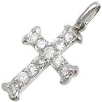  подвеска с цепью Cross бриллиант 0.50ct Pt серебряный 11 камень 11P 10 знак . колье верх подвеска head платина б/у 