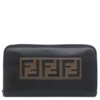 ショッピングフェンディ フェンディ 長財布 FENDI ロゴ レザー ブラック ラウンドファスナー  7M0210 A4K3 F147M 中古