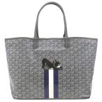 ゴヤール トートバッグ サンルイ PM PVCコーティングキャンバス グレー リバーシブル ヘリンボーン フレンチブルドッグ  中古