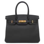 ショッピングバーキン エルメス ハンドバッグ バーキン30 ヴォーエプソン ブラック 黒  中古