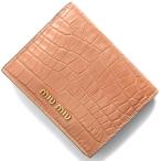 ショッピングミュウミュウ ミュウミュウ 二つ折り財布 財布中古 レディース ST.コッコ クロコ型押し チプリアピンクページュ 5MV204 2B8G MIU MIU