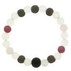 Yahoo! Yahoo!ショッピング(ヤフー ショッピング)ブラックシリカ ブレスレット 和風 水晶 ローズクォーツ 天然石ブレス ピンク 大 流石の黒石 メンズ 男性用