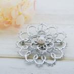 ピンブローチ レディース 真珠 パール ブローチ おしゃれ レディース あこや真珠 花 レース