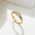 リング 指輪 CZダイヤモンド サージカルステンレス CZダイヤ キュービックジルコニア マリッジリング 可愛い ジュエリー ニッケルフリー ステンレス ゴールド