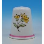 シンブル　（指貫）Spode 　スポード 二種の花　ピンクライン