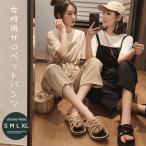 サロペット 夏 レディース サロペットパンツ ゆったり 薄手 オーバーオール ワイドパンツ 女性 オールインワン ボトムス