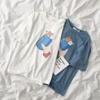 Tシャツ 半袖 レディース サマーTシャツ 半袖Tシャツ ゆったり カットソー クルーネック 夏Tシャツ 可愛い レディースTシャツ 送料無料