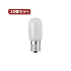 （まとめ）YAZAWA ナツメ球 T20 E12 10W ホワイト10個セット T201210WX10〔×2セット〕
