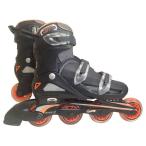 インラインスケート/ローラースケート 〔オレンジ〕 24〜27cm 4段階サイズ調整可能 肉厚インナー 〔スポーツ用品 運動用品〕〔代引不可〕