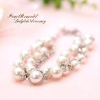 Yahoo! Yahoo!ショッピング(ヤフー ショッピング)★ずるいくらい可愛い！2連パール＆ラインストーン4連のエレガンスブレスレット！SL-1086