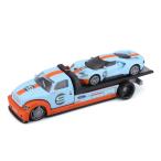 マイスト Maisto 1/64 フォード GT &amp; フラットベッド トラック ガルフ ブルー Elite Transport Ford GT Heritage Edition 15108-21B