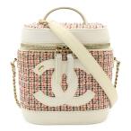 CHANEL Chanel круиз la длиннохвостый попугай ko Mark vani чай кейс косметичка ручная сумочка 2WAY цепь плечо твид белый AS0323