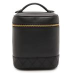 CHANEL Chanel Bicolore здесь Mark косметичка ручная сумочка косметичка cosme сумка кожа черный чёрный Gold металлические принадлежности A01619