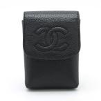 CHANEL シャネル キャビアスキン ココマーク iQOSケース アイコスケース シガレットケース タバコケース レザー ブラック 黒 A13511