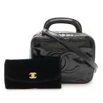 CHANEL Chanel здесь Mark косметичка ручная сумочка cosme сумка 2WAY сумка на плечо эмаль pa палатка кожа черный чёрный A07060