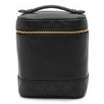 CHANEL Chanel Bicolore здесь Mark косметичка ручная сумочка косметичка cosme сумка кожа черный чёрный Gold металлические принадлежности A01619