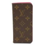 LOUIS VUITTON ルイ ヴィトン モノグラム iPhoneX フォリオ iPhoneXS スマホケース 携帯カバー ローズ ピンク イニシャル入り M63444 (中古)