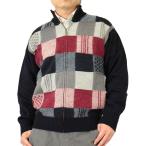 セーター/カーディガン フルジップ(ハイネック) 格子柄 ウール100% 日本製 7ゲージ 紳士/メンズ 送料無料 (3081)