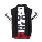 大きいサイズ メンズ BEAUMERE ノースリーブパーカー+裾切替半袖Tシャツ ブラック×ホワイト 1158-6256-1 3L 4L 5L 6L