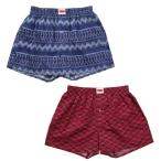 Yahoo! Yahoo!ショッピング(ヤフー ショッピング)大きいサイズ メンズ Levi's 2P オルテガ柄 × ロゴ柄 トランクス ネイビー系 × レッド系 1249-0300-1 3L 4L 5L 6L 8L