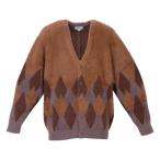 大きいサイズメンズTimelyWarningシャギーアーガイル柄Vカーディ...