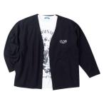 大きいサイズメンズCOLLINS裏起毛カーディガン+半袖Tシャツブラック×...
