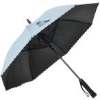 日傘 FAN COOL ファンクール スカラップデザイン サックス 19インチ 扇風機付き日傘 完全遮光 UVカット 99.9%以上