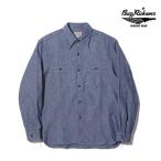 バズリクソンズ【BUZZ RICKSON'S】BR25995 BLUE CHAMBRAY WORK SHIRTS シャンブレーシャツ シャツ ブルー メンズ 長袖 ロゴ シンプル 日本製