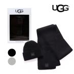 【UGG/アグ】01733 Chunky Rib Knit Set チャンキー リブ ニット セット マフラー スカーフ ビーニー ニット帽 ロゴ レディース プレゼント ギフト BOX付き