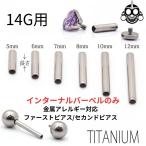 ボディピアス 14G用 アレルギーフリー バーベルのみ ハイグレードチタン ストレートバーベル ロブ 軟骨ピアス
