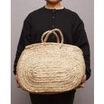 アフリカ　モロッコ　小判型　マルシェバッグ 　Mサイズ　No.3　かごバッグ　ラウンド型