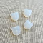 Yahoo! Yahoo!ショッピング(ヤフー ショッピング)チェコビーズ キャットフェイス 11mm ホワイトオパール 4個 パーツ アクセサリー ハンドメイド 手芸 手作り 素材