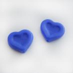 Yahoo! Yahoo!ショッピング(ヤフー ショッピング)チェコビーズ ハート 14/12mm オパックブルー 2個 パーツ アクセサリー ハンドメイド 手芸 手作り 素材