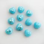 チェコビーズ ハート 6mm ターコイズ 10個 パーツ アクセサリー ハンドメイド 手芸 手作り 素材