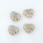 チェコビーズ グレープリーフ13x11mm CRY/ラベンダー・Gマット 4個 パーツ アクセサリー ハンドメイド 手芸 手作り 素材