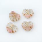 チェコビーズ グレープリーフ13x11mm CRY/ピンク・Gマット 4個 パーツ アクセサリー ハンドメイド 手芸 手作り 素材