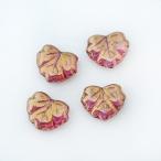 チェコビーズ グレープリーフ13x11mm パープルテラコッタ 4個 パーツ アクセサリー ハンドメイド 手芸 手作り 素材