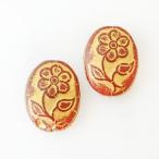 チェコビーズ フラワー21/26mm レッド 1個 パーツ アクセサリー ハンドメイド 手芸 手作り 素材