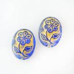 チェコビーズ フラワー21/26mm コバルト 1個 パーツ アクセサリー ハンドメイド 手芸 手作り 素材