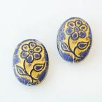 チェコビーズ フラワー21/26mm ネイビーブルー 1個 パーツ アクセサリー ハンドメイド 手芸 手作り 素材